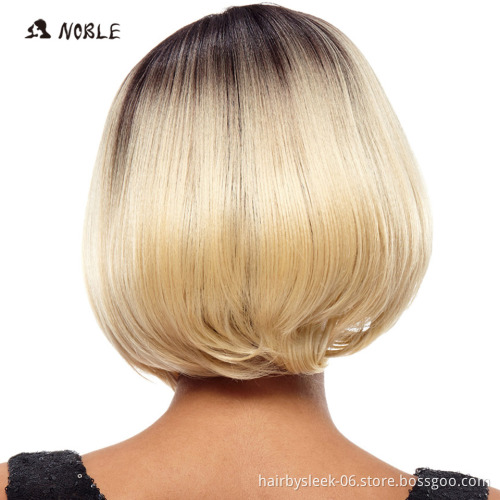 Rebecca fashion brand 10 Inches Straight Ombre Blonde Wigs Short Bob Wigs Heat Resistant Fiber Synthetic Hair Wigs For Women